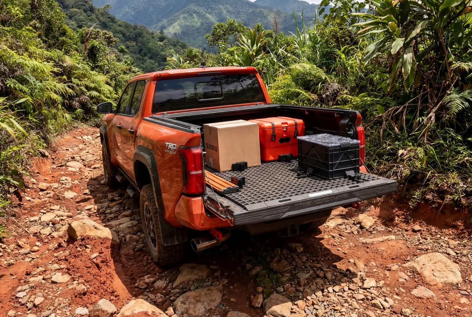 Camioneta equipada con sistema Go Commander cargada para la aventura